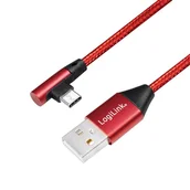 Huby USB - LogiLink Kabel USB 2.0 CU0146 USB A USB-C M/M kątowy czerwony 1m CU0146 - miniaturka - grafika 1