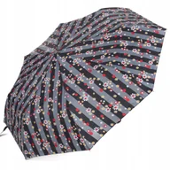 Parasole - Parasol składany automatyczny XL parasolka damska pokrowiec Kwiaty Kolorowy - miniaturka - grafika 1