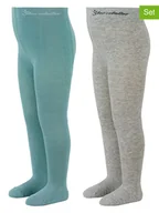 Rajstopy dziecięce - Sterntaler Rajstopy (2 pary) w kolorze szaro-turkusowym - miniaturka - grafika 1