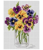 Pasmanteria - Ariadna, kanwa z nadrukiem bratki 2016 - miniaturka - grafika 1