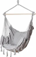 Hamaki - kontrast Hamak BRAZYLIJSKI Fotel Bujany Rodos2 100x130 szary - miniaturka - grafika 1