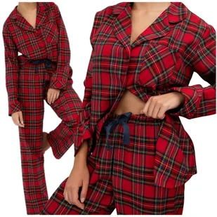 Piżama Sensis DAYANA czerwona kratka - Roz. S - Piżamy damskie - miniaturka - grafika 1