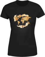 Koszulki i topy damskie - Koszulka damska Złota Mapa Świata kierunki kompas T-shirt damski - miniaturka - grafika 1