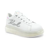 Trampki damskie - Karl Lagerfeld Skórzane trampki KAPRI KUSHION Signia Pearl Logo Lo - miniaturka - grafika 1