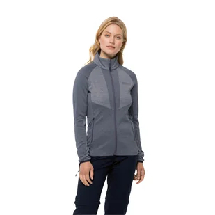 Bluza polarowa damska Jack Wolfskin BLATTSTEIG FZ W graphite - XS - Bluzy damskie - miniaturka - grafika 1