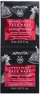 Apivita Apivita Express Beauty Granat - rozświetlająco-rewitalizująca maseczka do twarzy 2x8ml - Maseczki do twarzy - miniaturka - grafika 1