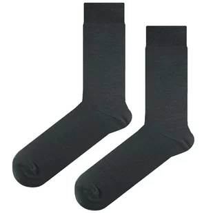 Skarpety garniturowe gładkie ciemnoszare EM 64 - EM Men's Accessories - Skarpetki męskie - miniaturka - grafika 1