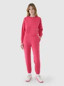 Spodnie sportowe damskie - 4F Spodnie dresowe joggery z modalem damskie - różowe M - miniaturka - grafika 1