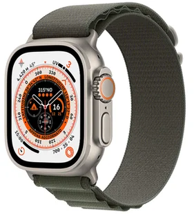 Apple Watch Ultra Cellular 49mm Tytanowy z opaską Alpine L w kolorze zielonym - Smartwatch - miniaturka - grafika 1