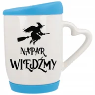 Kubki - Kubek z Uchem z Sercem z Pokrywka Niebieska Napar WIEDŹMY Czarownicy Wzory - miniaturka - grafika 1