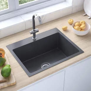 Lumarko Ręcznie robiony zlew kuchenny, czarny, stal nierdzewna! - Zlewozmywaki - miniaturka - grafika 1