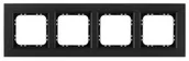 Klawisze i ramki - Ospel Ramka  poczwórna SONATA szronione szkło 4mm - czarny/czarny - miniaturka - grafika 1