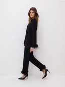 Spodnie damskie - Reserved - Spodnie z piórami - czarny - miniaturka - grafika 1