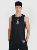 Koszulki sportowe męskie - 4F Tank top do koszykówki oversize szybkoschnący męski - czarny L - miniaturka - grafika 1