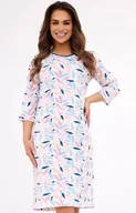 Piżamy damskie - Bawełniana koszula nocna 464/457 Hannah, Kolor biało-różowo-niebieski, Rozmiar S, Cornette - Primodo.com - miniaturka - grafika 1