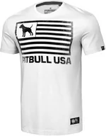 Koszulki sportowe męskie - T-Shirt Pit Bull Usa Gsm White - miniaturka - grafika 1