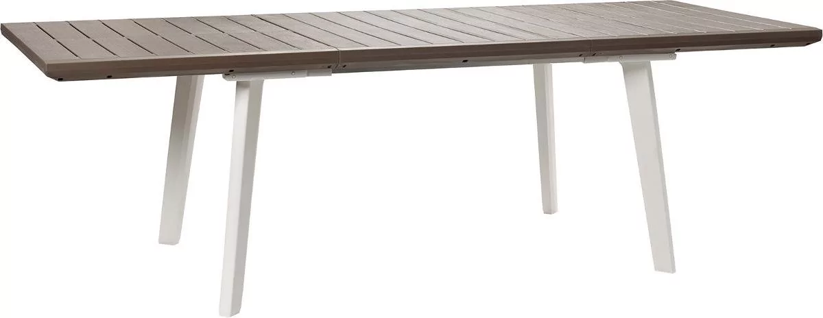 KETER Stół rozkładany Harmony Extend, biało-brązowy, 162-241x74x100,5 cm