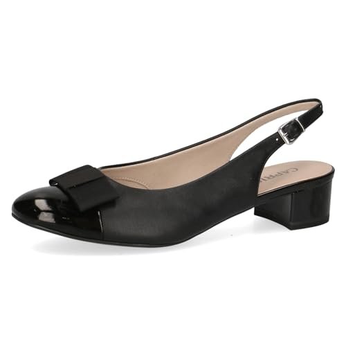 CAPRICE Damskie czółenka z kokardką, eleganckie, czarny Comb, 40 EU