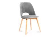 Krzesła - Krzesło do jadalni welur szare TINO - miniaturka - grafika 1
