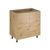 Szafki kuchenne - Szafka Dolna Stojąca 2 Drzwi D80 Langen Gała Meble Dąb Artisan, Metal Czarny - miniaturka - grafika 1