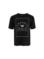 Swetry damskie - EA7 Emporio Armani Sweter q-roa-36243 Czarny Regular Fit - miniaturka - grafika 1