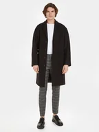 Płaszcze męskie - Calvin Klein Płaszcz wełniany K10K111745 Czarny Regular Fit - miniaturka - grafika 1