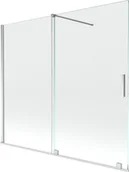 Parawany nawannowe - Mexen Velar parawan nawannowy 2-skrzydłowy przesuwny 180 x 150 cm, transparent, chrom - 896-180-000-01-01 - miniaturka - grafika 1