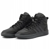 Buty sportowe męskie - Buty męskie wysokie adidas Hoops Mid GW6421 czarne 44 - miniaturka - grafika 1