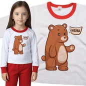 Piżamy dla dziewczynek - Piżama dziecięca Hejka Witający Się Miś Niedźwiedź Dzień Misia 86/92 - VoloDonum - miniaturka - grafika 1
