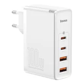 Ładowarki do telefonów - Baseus GaN2 Pro szybka ładowarka sieciowa 100W USB / USB Typ C Quick Charge 4+ Power Delivery biały (CCGAN2P-L02) - miniaturka - grafika 1