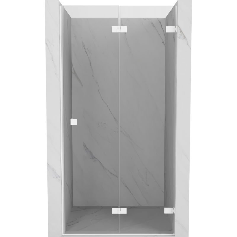 Mexen Lunar-F drzwi prysznicowe składane prawe 80 cm, transparent, białe - 836-080-000-20-00-P