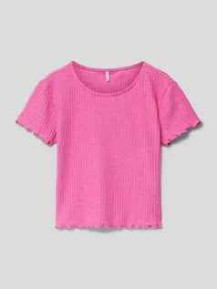 Koszulki dla dziewczynek - T-shirt z drobnym prążkowaniem model ‘KONNELLA’ - grafika 1