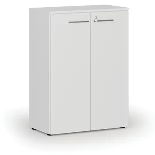 Szafa biurowa z drzwiami PRIMO WHITE, 1087 x 800 x 420 mm, biały - Szafy biurowe - miniaturka - grafika 1