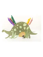 Przybory szkolne - Folkifreckles Organizer "Dinosaur" w kolorze zielonym na kredki - 21 x 12 x 5,5 cm - miniaturka - grafika 1