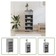Szafki na buty - The Living Store Szafka na buty betonowa szara 40x36x105 cm materiał drewnopochodny - miniaturka - grafika 1