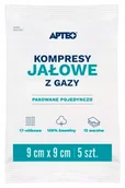 Apteczki i materiały opatrunkowe - SYNOPTIS PHARMA Kompresy jałowe 9x9cm, 17-nitkowy 5 sztuk Wysyłka kurierem tylko 10,99 zł - miniaturka - grafika 1