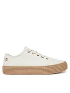 Espadryle damskie - Tommy Hilfiger Espadryle Vulc Espadrille Sneaker FW0FW08404 Biały - miniaturka - grafika 1