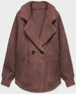 Swetry damskie - KRÓTKA NARZUTKA ALPAKA CZEKOLADOWA (CJ65) - MADE IN ITALY - miniaturka - grafika 1