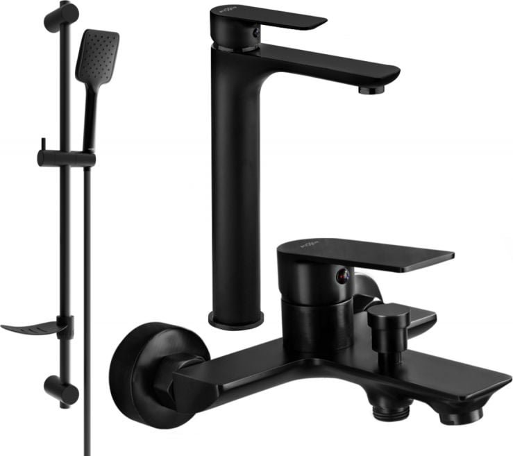 Mexen Alfa DF62 zestaw wannowy, czarny - 745713DF62-70