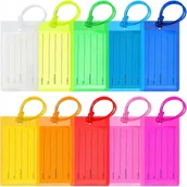 Akcesoria podróżnicze - 10x IDENTYFIKATOR ETYKIETA BAGAŻOWA NA WALIZKĘ BAGAŻ TORBĘ ETYKIETY ZESTAW - miniaturka - grafika 1