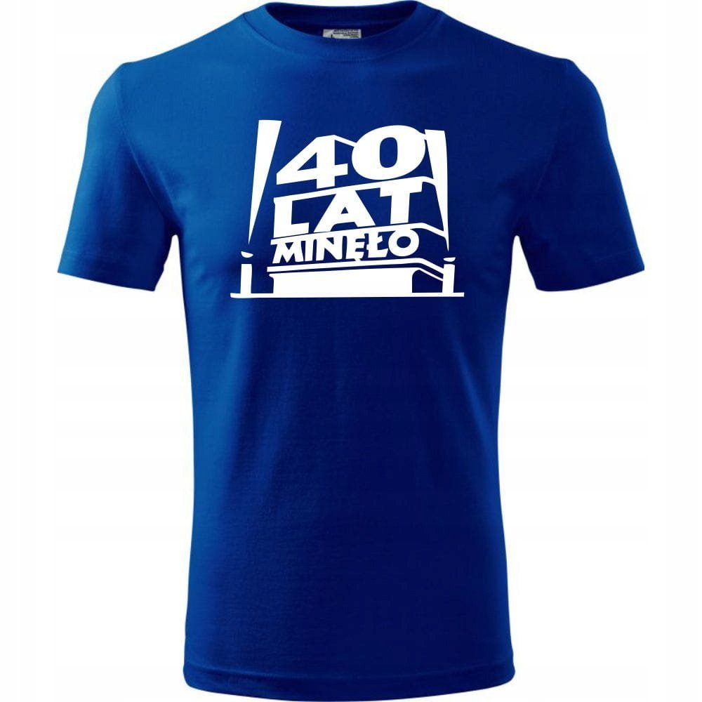 Męska Koszulka z Nadrukiem 40 lat minęło na Prezent Urodzinowy Upominek niebieski 3XL