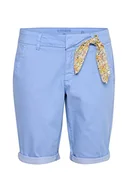 Spodenki damskie - Szorty damskie Cream Chino Relaxed Bermudy, Vista Blue, 24 - miniaturka - grafika 1