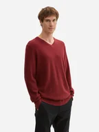Swetry męskie - Pulower męski Tom Tailor 1044444 XL Bordowy (4068127009111) - miniaturka - grafika 1