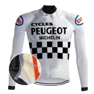 Bluzy na rower - Camisola de ciclismo Retro Peugeot Branco (Velo) - RedTed - miniaturka - grafika 1
