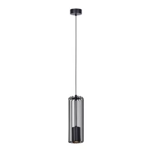 Kaja czarna lampa wisząca z ażurowym kloszem K-4930 FALCON metalowa lampa sufitowa z drucianym kloszem K-4930 - Lampy sufitowe - miniaturka - grafika 1