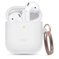 Akcesoria do słuchawek - Elago AirPods Hang Case etui z karabińczykiem do AirPods (białe) - miniaturka - grafika 1