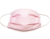 Maseczki ochronne i antywirusowe - Maseczka bawełniana na twarz z kieszenią na filtr - Paseczki różowe - miniaturka - grafika 1