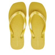 Klapki i japonki damskie - Japonki Calvin Klein Jeans Thong+ Tpu Metallic YW0YW01720 Żółty - miniaturka - grafika 1