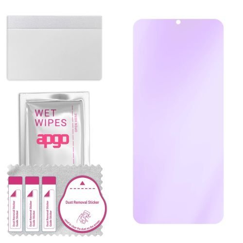 szkło ochronne na ekran Hybrydowe 9H z filtrem ANTI-BLUE zamiennik hartowanego do Oppo A18 - apgo hybrid ANTI-BLUE Flexible Hybrid Glass nie...