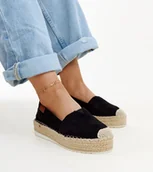 Espadryle damskie - Czarne espadryle na wysokiej platformie Masia-39 - miniaturka - grafika 1